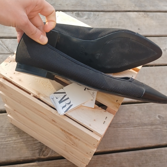 Zara flats black NWT 8.5 - Picture 4 of 6